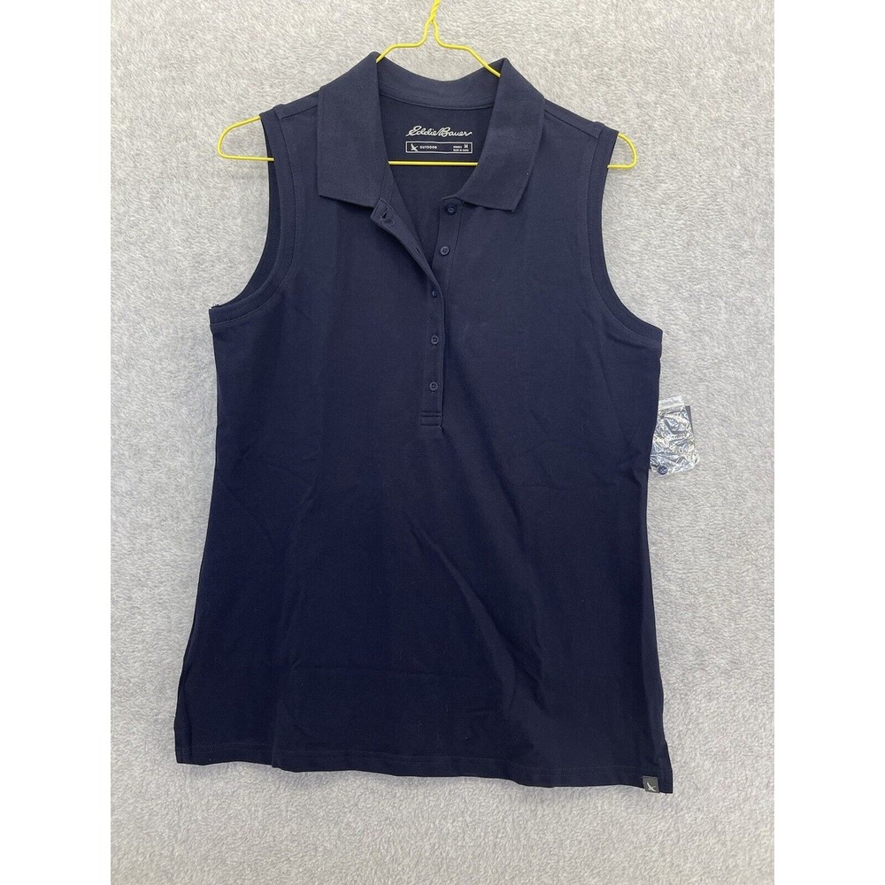 COPY - Eddie Bauer Outdoor Solid Blue Sleeveless Tank Polo Size Medium Cotton